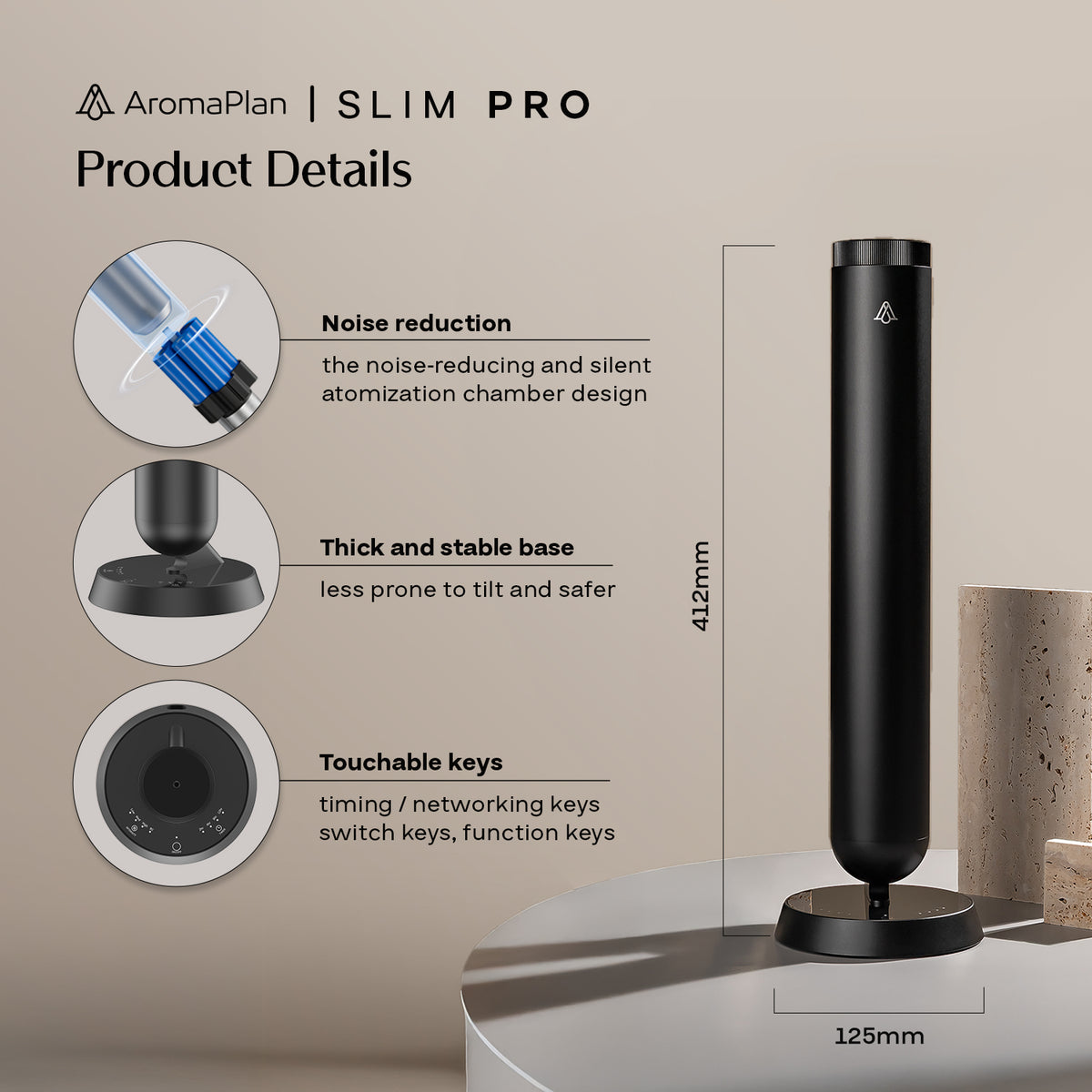 Diffuser Slim PRO - Black | AromaPlan Fragrance