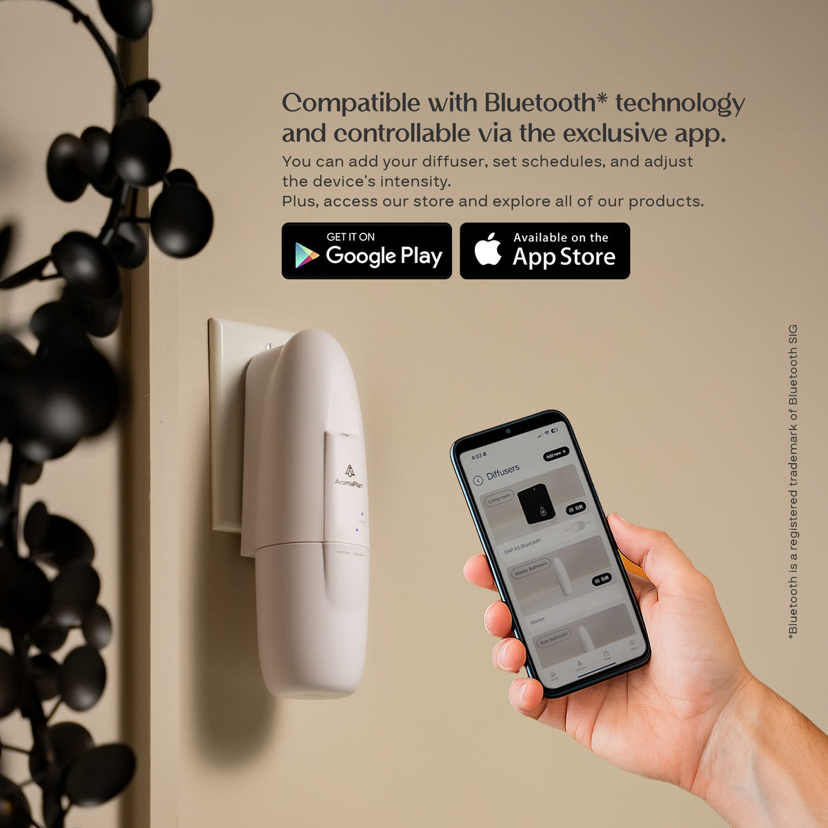 Smart Plug-in Diffuser (White) - AromaPlan