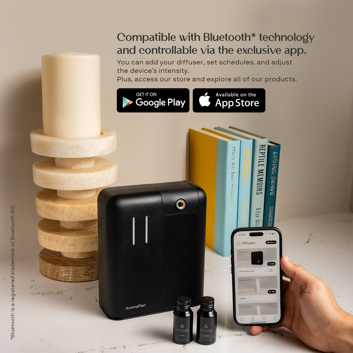 Diffuser AromaPlan Pro Black + 2 Fragrances - Aromaplan
