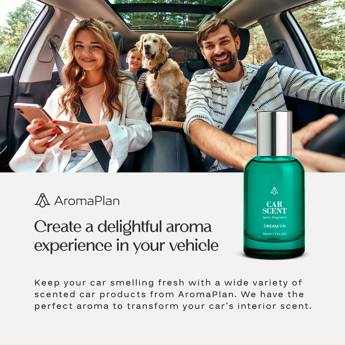 Car Spray Santal Fragrance 1 Fl oz (30ml) - AromaPlan
