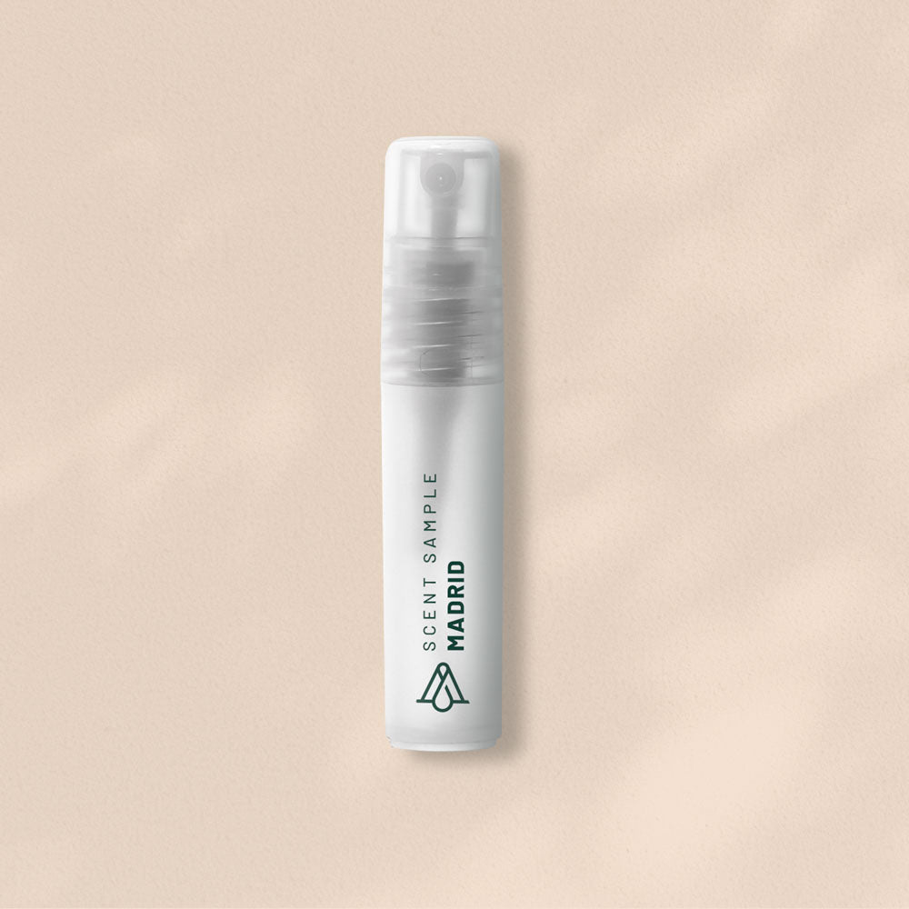 Discover the Sample Scent Madrid Fragrance - Aroma Oil for Scent Diffusers - Natural &amp; Vegan - Essential Oil Blends for Diffuser - Sample Size: 0.10 Fl Oz (3ml)