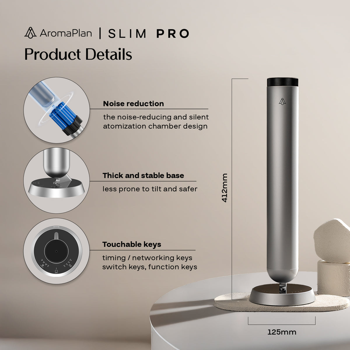 Diffuser Slim PRO - Silver | AromaPlan Fragrance