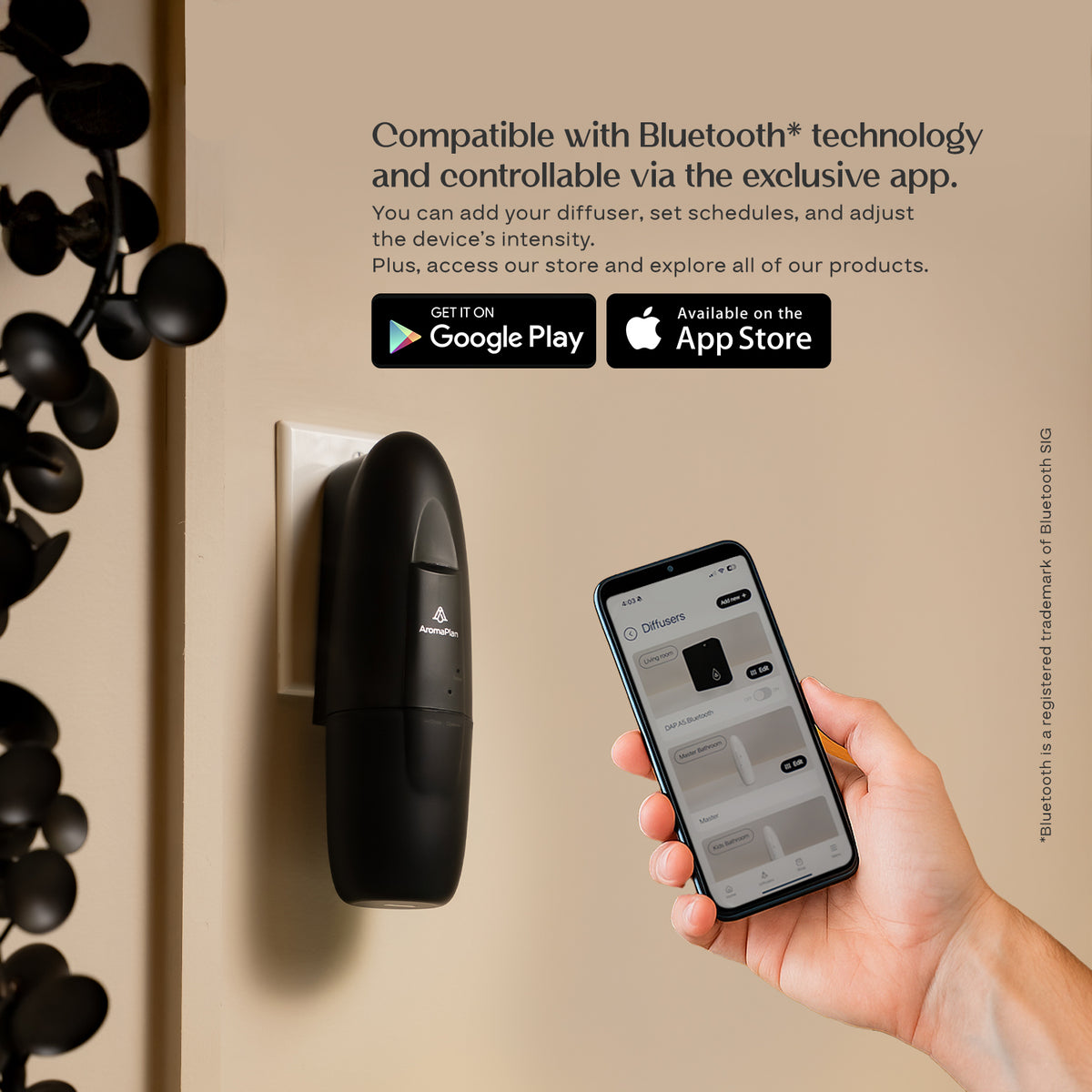 Smart Plug-in Diffuser (Black) - AromaPlan