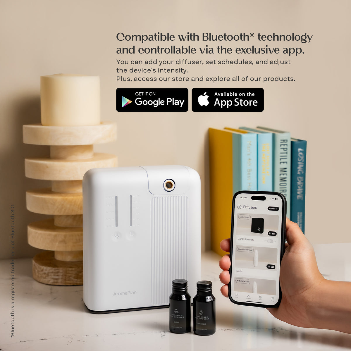 Diffuser AromaPlan Pro White + 2 Fragrances - Aromaplan