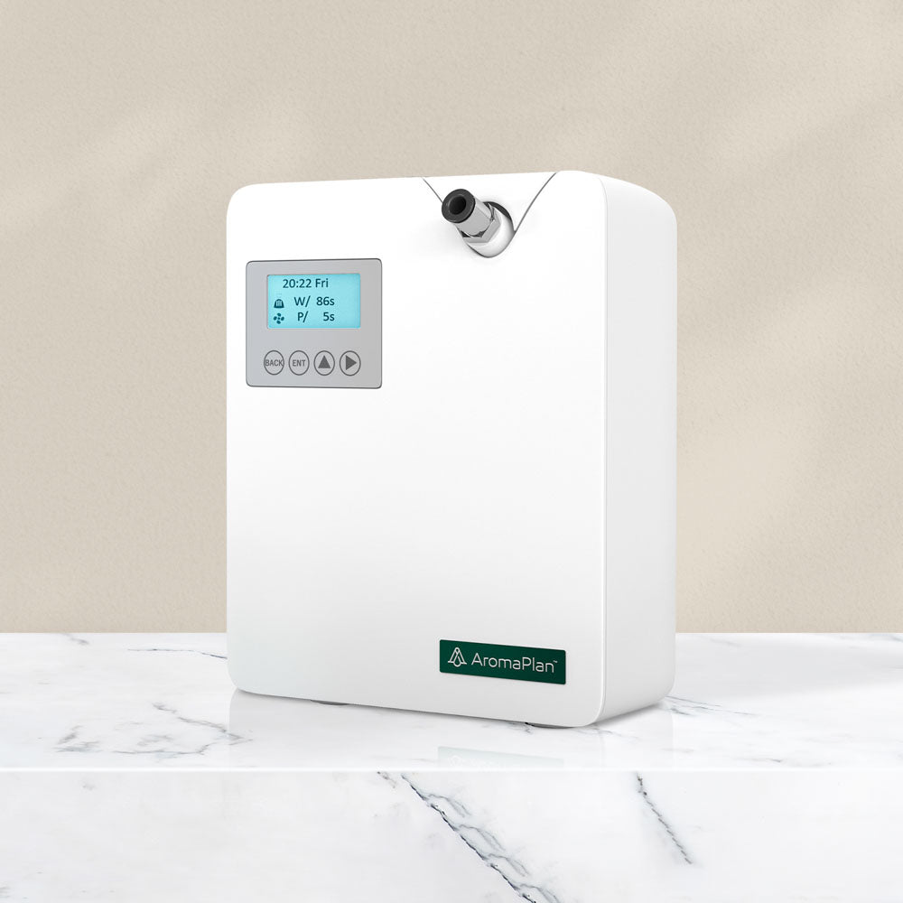 Scent Diffuser DAP 101 (White) AromaPlan, powerfully and evenly scent any environment in just minutes. Nebulizer has an incredible 1,500 Sq Ft coverage so that every area of your home, office, spa or commercial space will smell and feel like a 5-star hotel. * A clean fragrance enhance your every day mood. * Hypoallergenic scent technology, safe for your family &amp; pets.